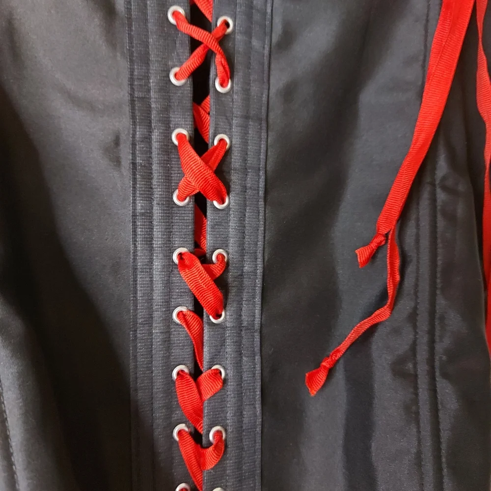 Addition Elle Black Corset With Red Ribbon - Picture 6 of 8